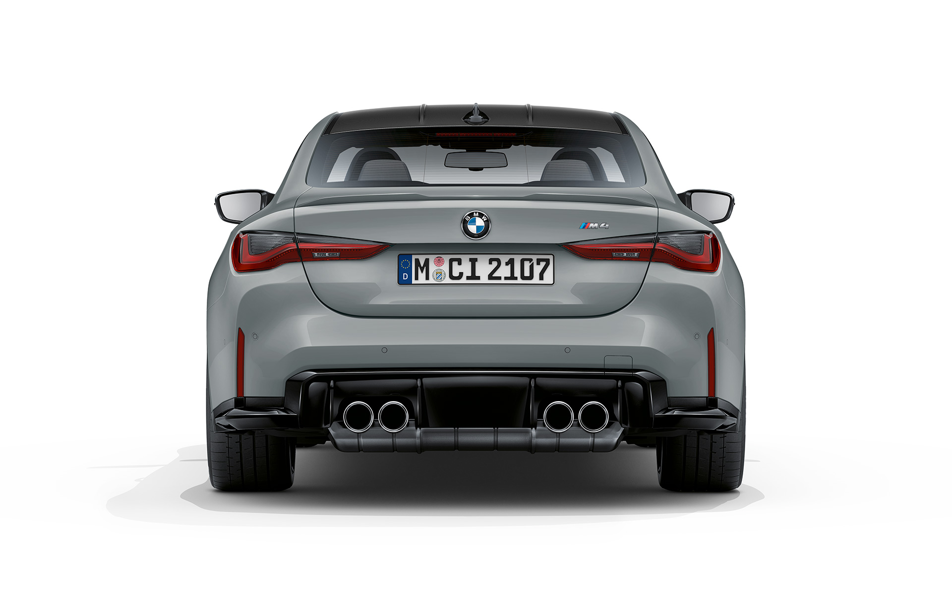 BMW M4 Coupé G82 2020 Brooklyn Grey metallic rear view 